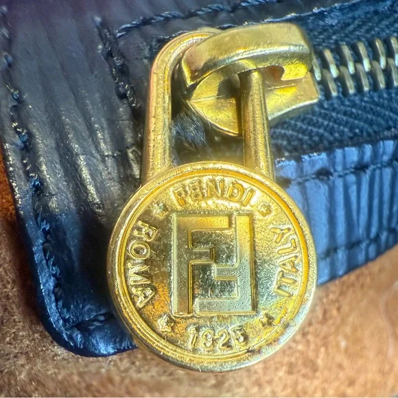 FENDI FF ZUCCA NYLON LEATHER MONOGRAM TRAVEL BAG TOTE PURSE UNISEX - Picture 15 of 16